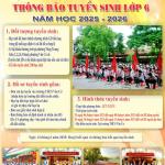 TRƯỜNG THCS VÂN CƠ TRÂN TRỌNG THÔNG BÁO KẾ HOẠCH TUYỂN SINH LỚP 6 NĂM HỌC 2025-2026